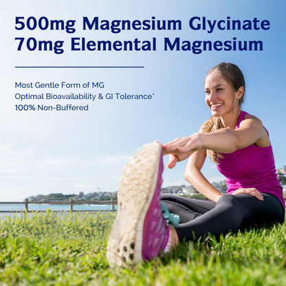 Innate Vitality Magnesium Glycinate 500mg | 70mg Elemental Magnesium per Capsule | High Absorption, Non-GMO & Gluten-Free | 60 Vegan Capsules