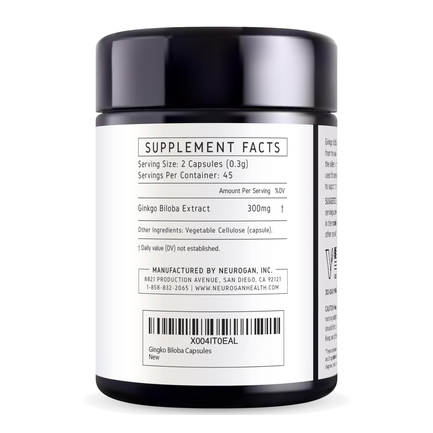 Neurogan Ginkgo Biloba Capsules - Memory & Focus (90 Vegan Capsules)