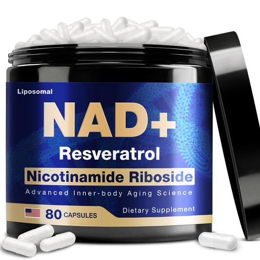مكمل NLMUBR LUCKSIT NAD – نيكوتيناميد ريبوسيد NAD 900 ملجم، NAD ليبوسومال، ريسفيراترول وكيرسيتين للطاقة ومقاومة الشيخوخة والدماغ والعضلات