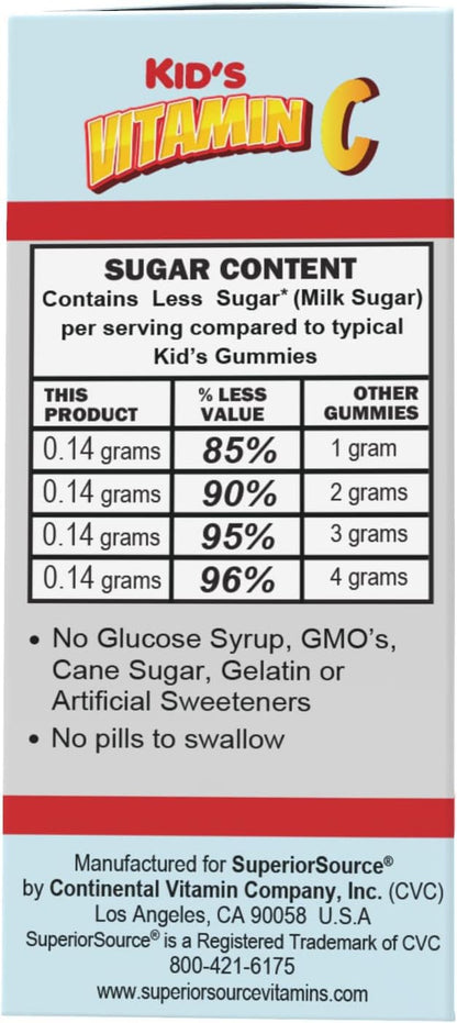 Superior Source Kid's Vitamin C Clean Melts - Immune Support for Kids (90 MicroLingual Tablets)