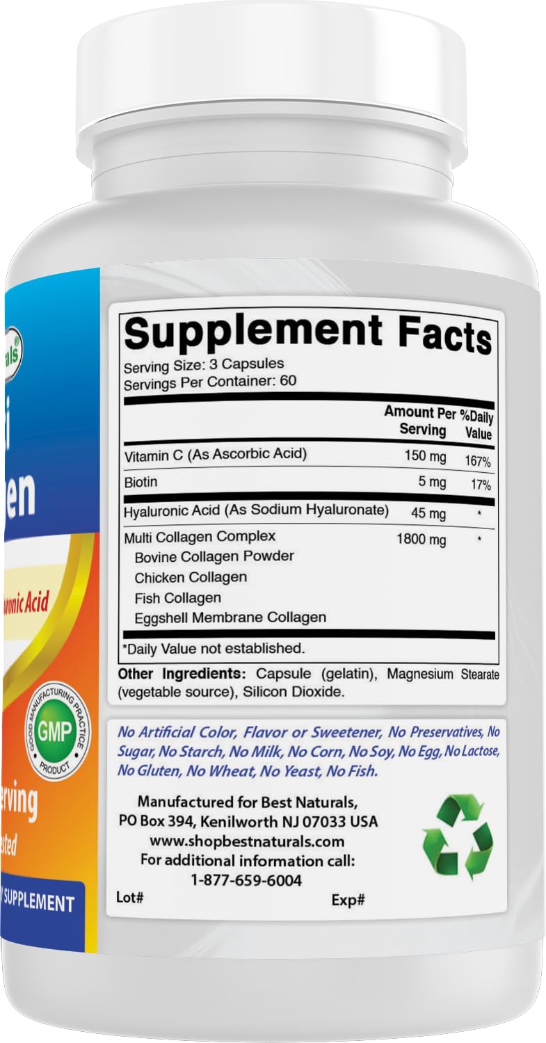 Best Naturals Multi Collagen Pills 2000mg – Hair, Skin & Nails