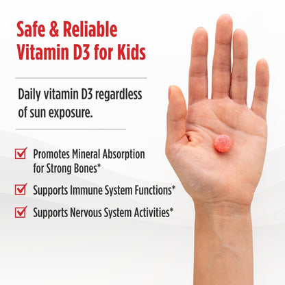 Nordic Naturals Vitamin D3 Gummies Kids – Wild Watermelon Splash, 400 IU, 60 Gummies