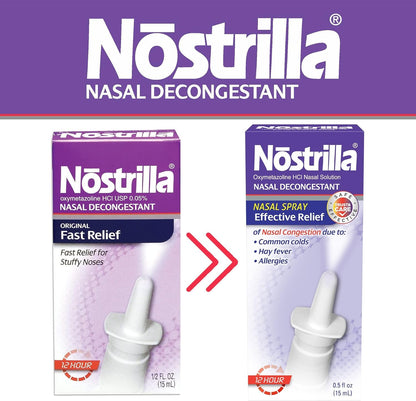 Nostrilla Nasal Decongestant Spray 0.5 oz – Stuffy Nose Relief (6 Pack)