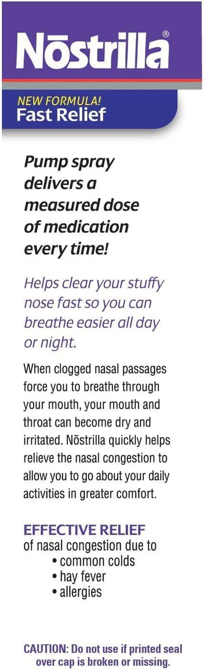 Nostrilla Nasal Decongestant Spray 0.5 oz – Stuffy Nose Relief (6 Pack)