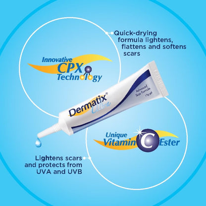 NOUVOS Dermatix Ultra Advanced Scar Gel - 15g | Softens, Flattens, Quick-Drying & Odorless