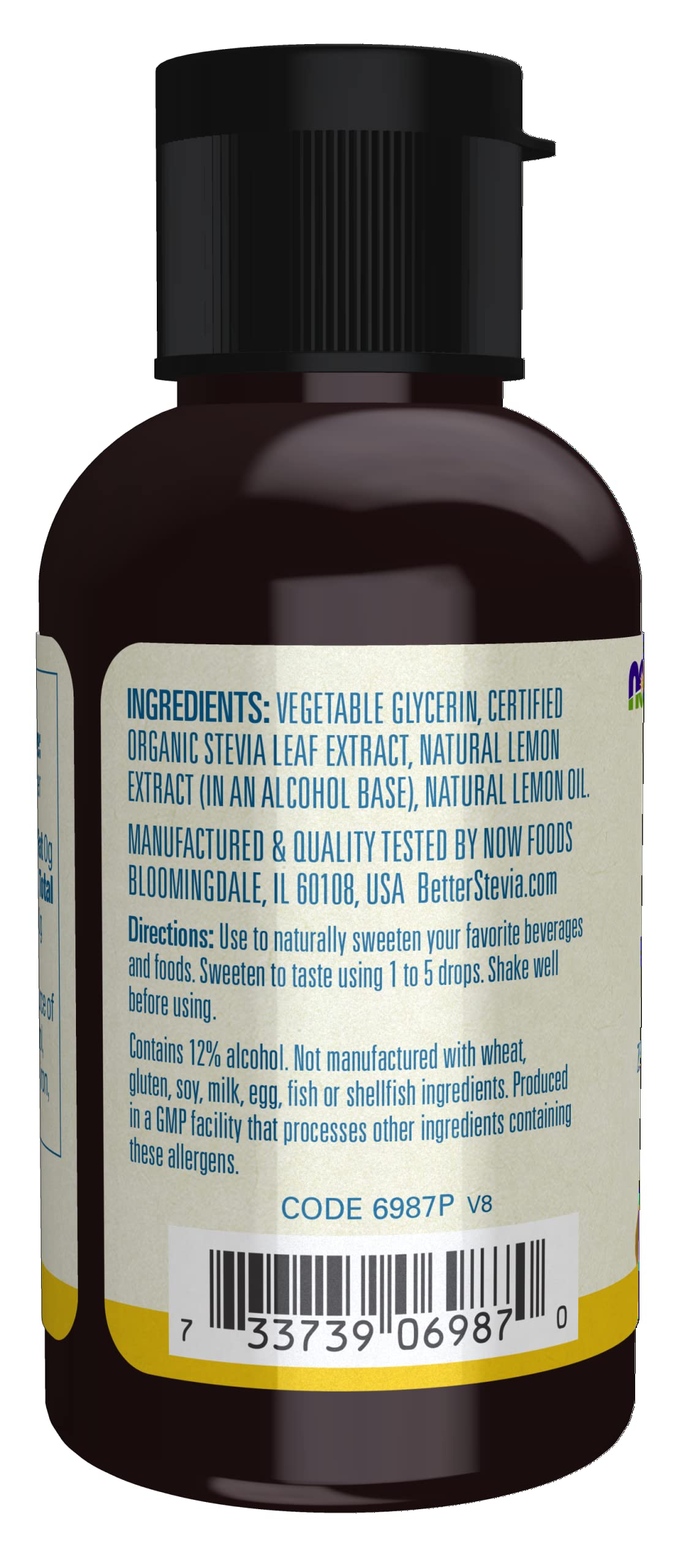 NOW Foods Better Stevia Lemon Twist – Zero-Calorie Liquid Sweetener, 2 oz