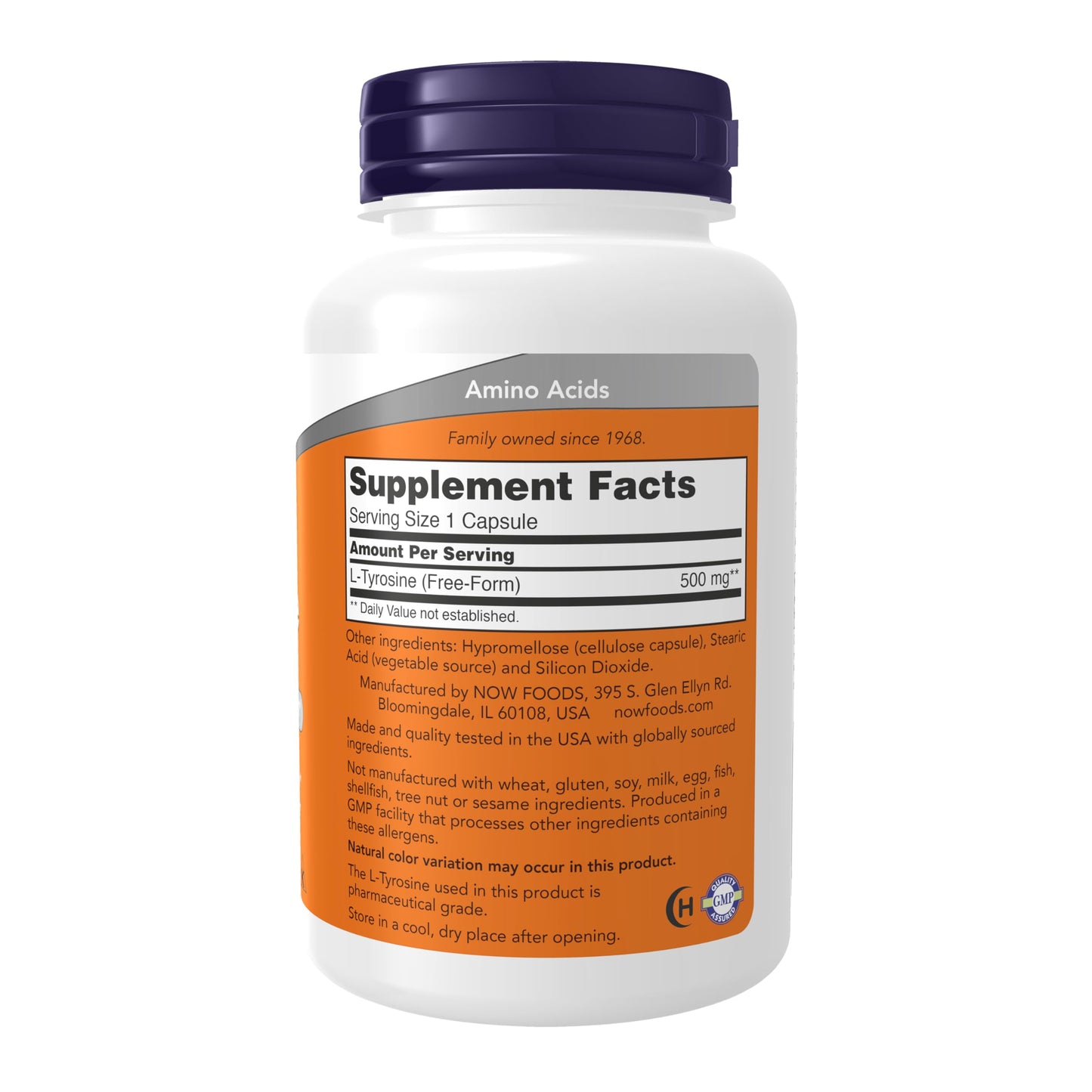 NOW Supplements L-Tyrosine 500 mg – Supports Mental Alertness & Neurotransmitter Health | 120 Capsules
