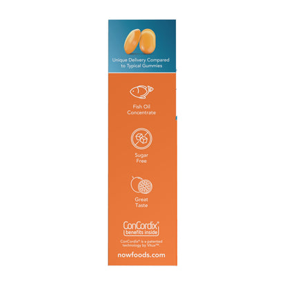 NOW Supplements Omega-3 Fish Oil Gummy Chews – Orange Passion Fruit Flavor – 36 Count