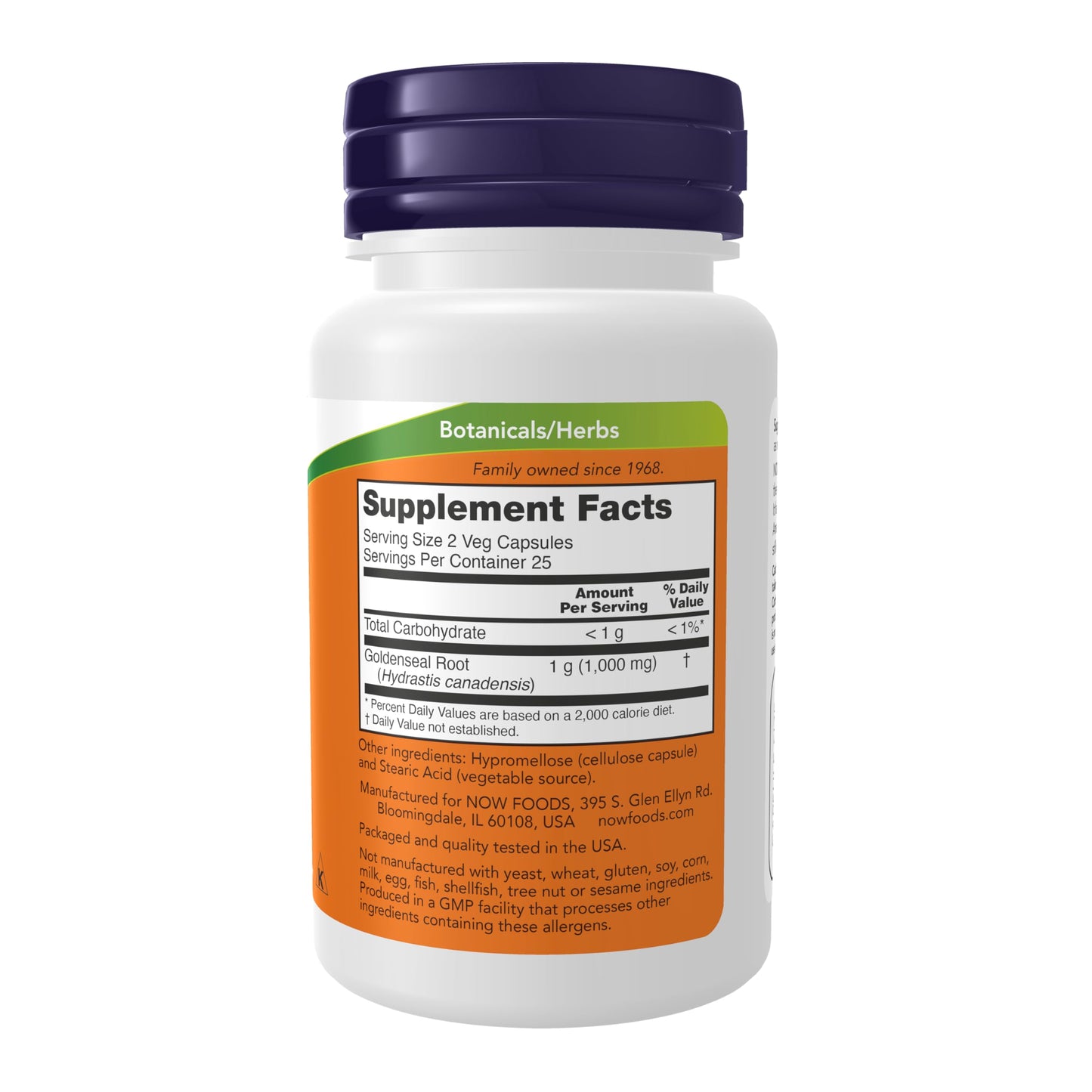NOW Supplements Goldenseal Root (Hydrastis canadensis) 500 mg – Herbal Supplement, 50 Veg Capsules