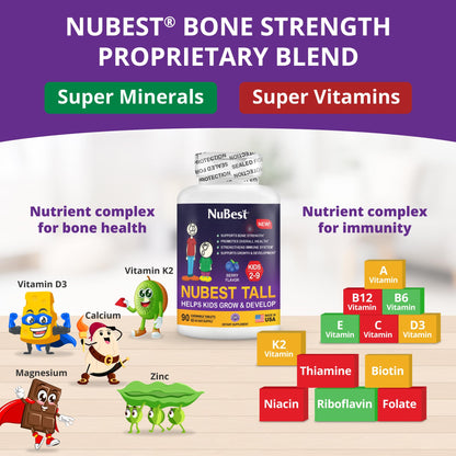 NuBest Tall Kids: Toddler & Kids Vitamins (Ages 2-9) | Bone Strength & Immunity