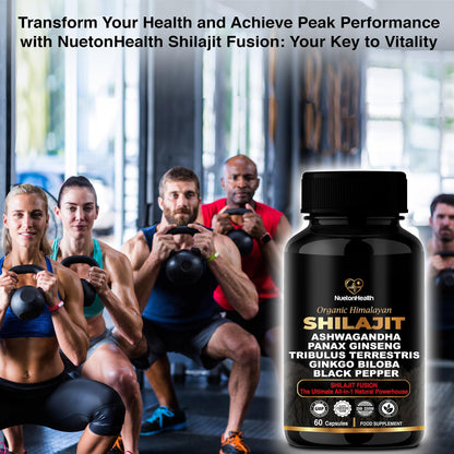 NuetonHealth Shilajit Fusion Capsules – Vegan, Gluten-Free Vitality Blend