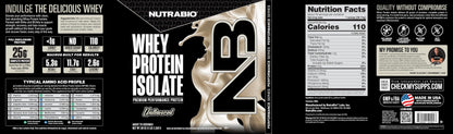 NutraBio 100% Whey Isolate Protein Powder – 25g Protein per Serving, Non-GMO, Gluten & Soy Free, Low Carb & Low Calorie, 5 Lbs (Raw Unflavored)