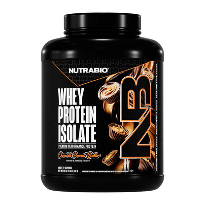 NutraBio 100% Whey Protein Isolate Powder – 25g Protein, Low Carb, Gluten Free – Chocolate Peanut Butter, 5 Lbs