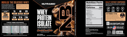 NutraBio 100% Whey Protein Isolate Powder – 25g Protein, Low Carb, Gluten Free – Chocolate Peanut Butter, 5 Lbs