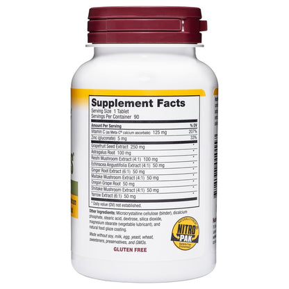 NutriBiotic DefensePlus 90 Tablets – 11 in 1 Immune Support, Vegan & Gluten Free