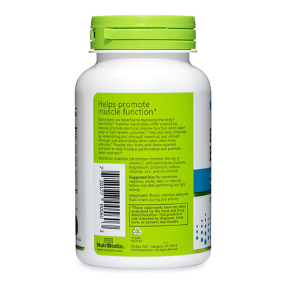 NutriBiotic Essential Electrolytes, 100 Ct Capsules | Hydration, Performance & Recovery