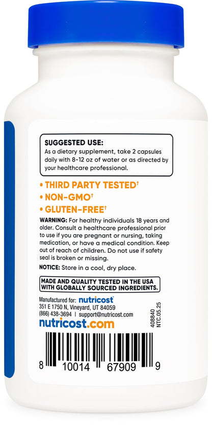 Nutricost Agmatine Sulfate 1000mg – 120 Caps | Gluten Free, Non-GMO