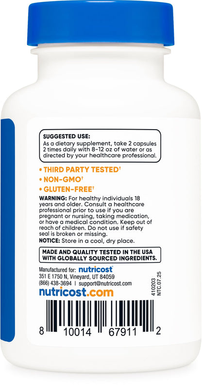 Nutricost Alpha GPC 600mg – 60 Vegetarian Capsules | Non-GMO, Gluten Free