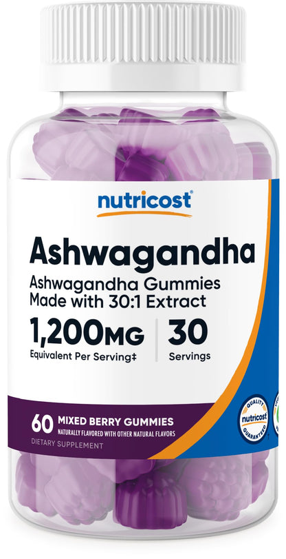 Nutricost Ashwagandha Gummies 1200mg - Mixed Berry | 60 Gummies