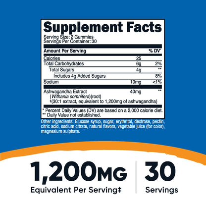 Nutricost Ashwagandha Gummies 1200mg - Mixed Berry | 60 Gummies