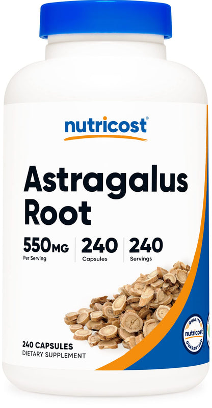 Nutricost Astragalus 550mg Capsules - 240 Vegetarian Capsules | Non-GMO & Gluten Free