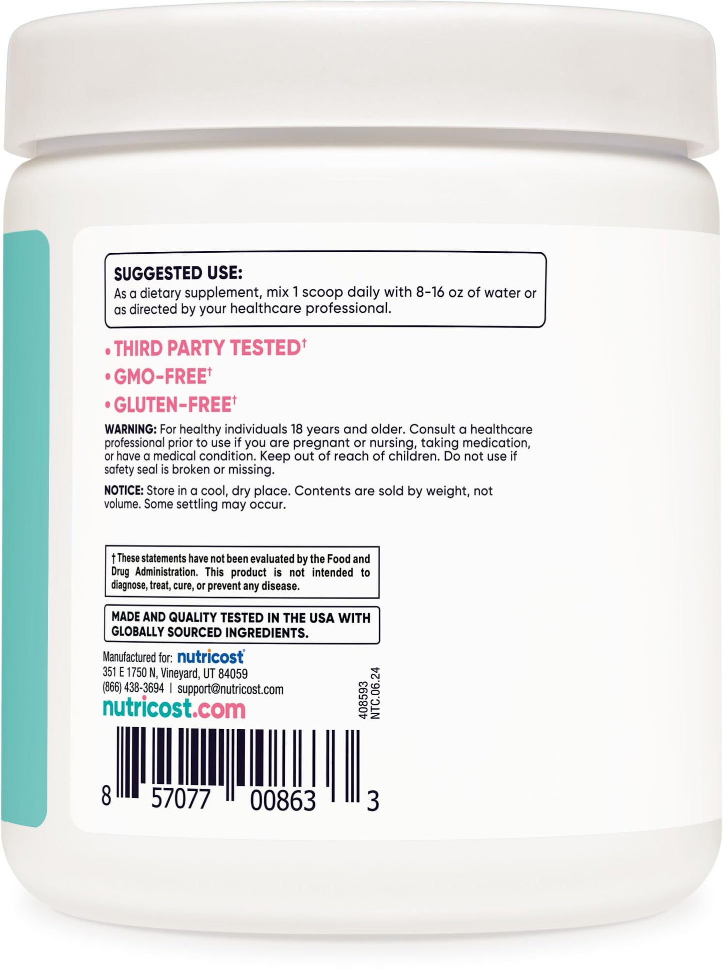 Nutricost BCAA for Women - Peach Mango (30 Servings) | Non-GMO & Gluten-Free
