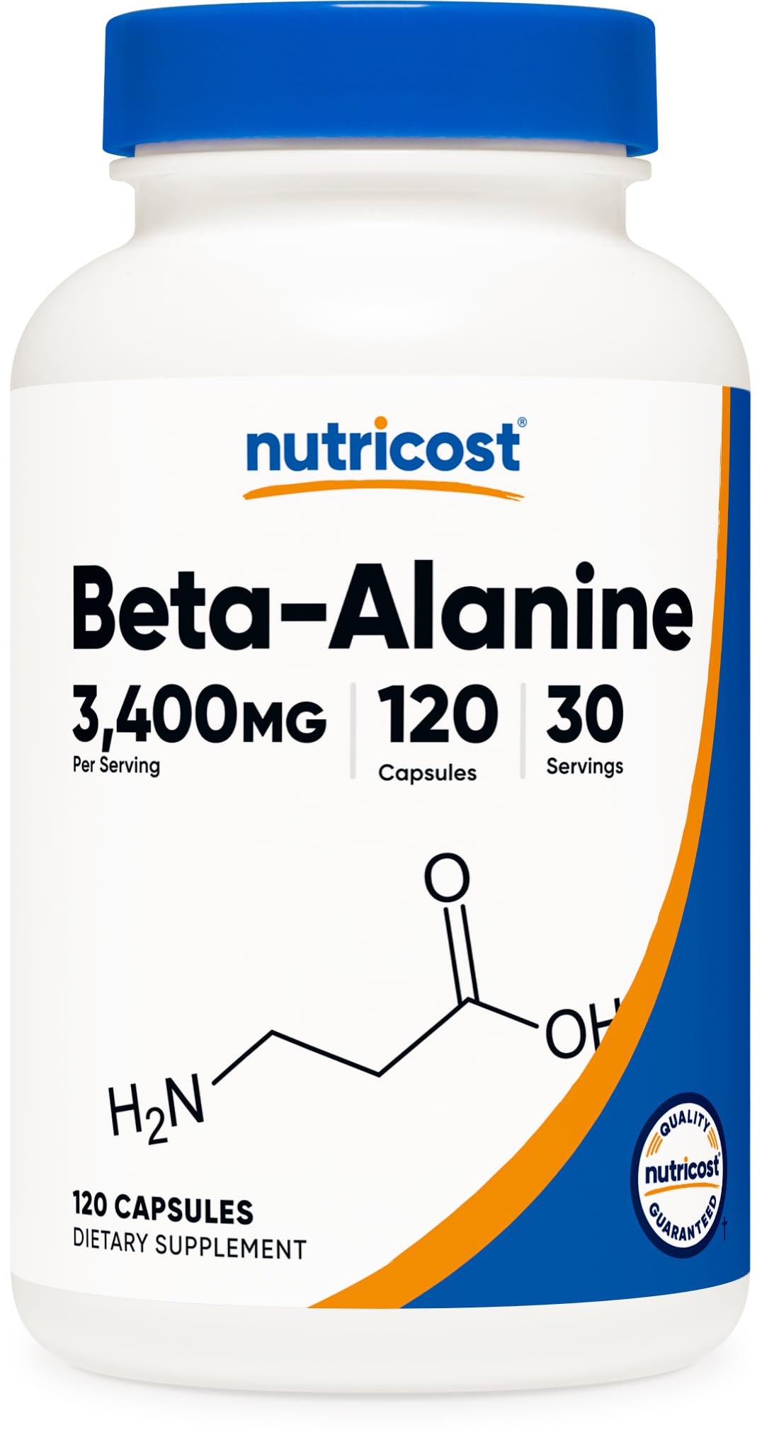 Nutricost Beta-Alanine 3400mg Capsules – 120 Caps, Gluten Free & Non-GMO