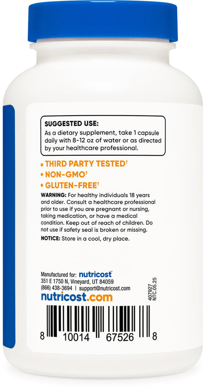 Nutricost Biotin 10,000mcg Vitamin B7 – 240 Vegetarian Capsules