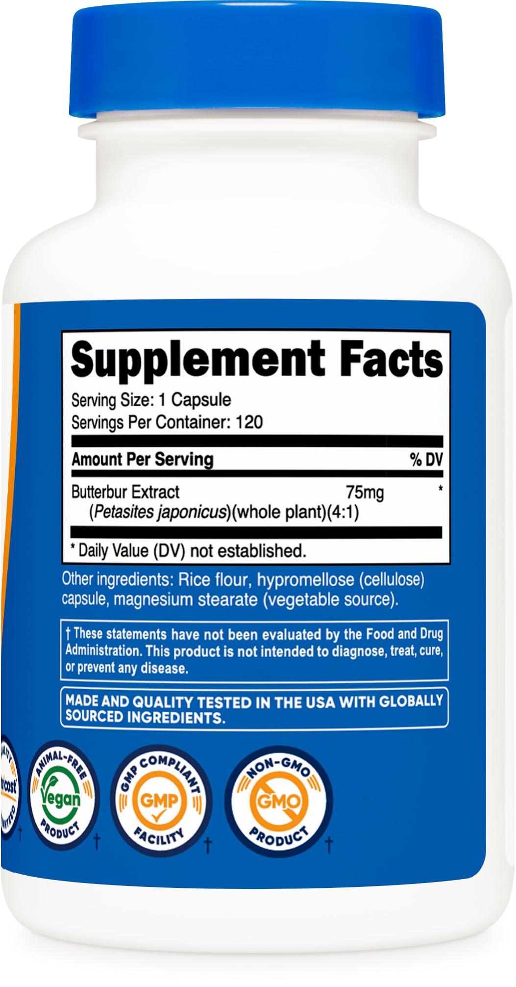 Nutricost Butterbur Extract Capsules 75 mg – 120 Count, Gluten Free, Non-GMO, Vegetarian