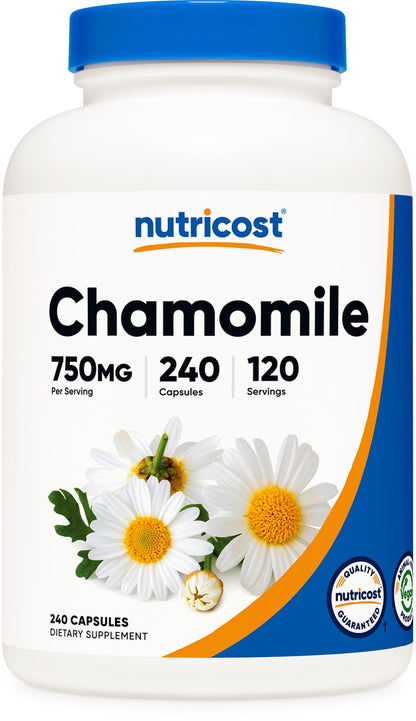 Nutricost Chamomile 750mg – 240 Veggie Capsules (120 Servings)