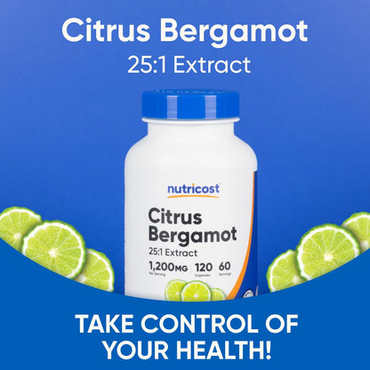 Nutricost Citrus Bergamot Capsules 1,200mg – 25:1 Extract – 60 Servings – Gluten Free, Vegan & Non-GMO