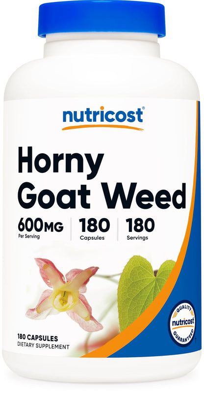 Nutricost Horny Goat Weed Extract (Epimedium) - 180 Capsules, 600mg per Capsule