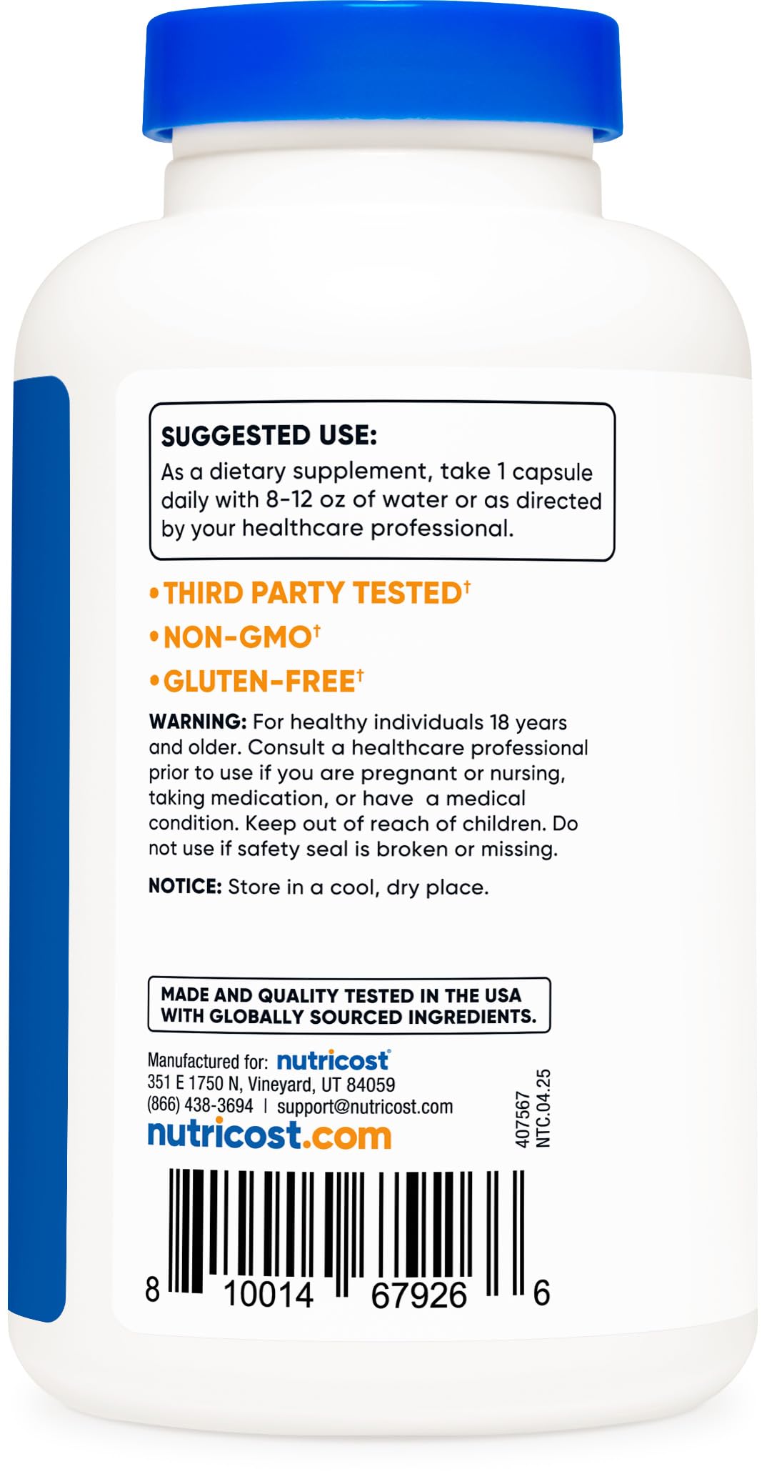 Nutricost Horny Goat Weed Extract (Epimedium) - 180 Capsules, 600mg per Capsule