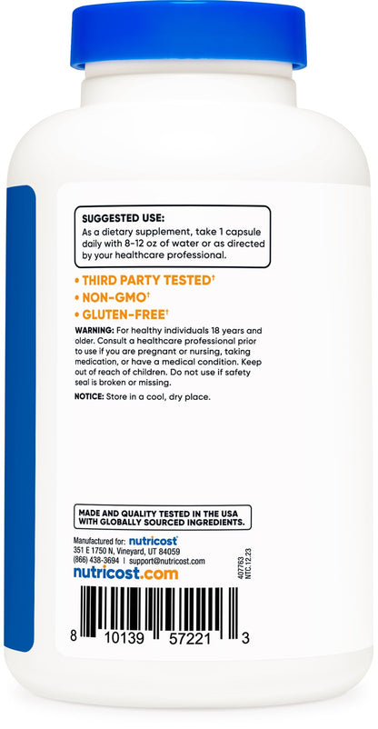 Nutricost L-Ornithine 500mg - 180 Capsules | Non-GMO & Gluten Free