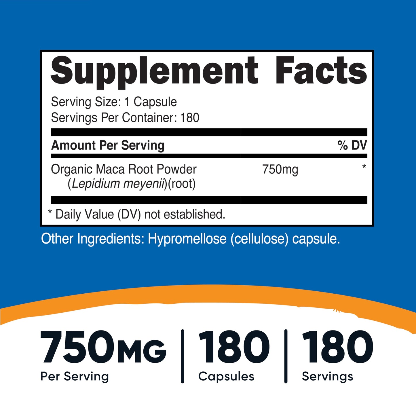 Nutricost Maca Root Capsules 750mg – 180 Servings (180 Capsules) | Lepidium meyenii
