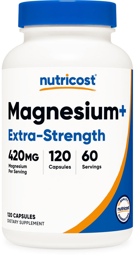 Nutricost Magnesium+ قوة إضافية 420 ملجم - 120 كبسولة (60 حصة)