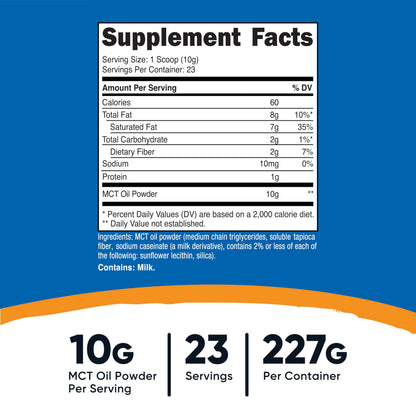 Nutricost MCT Oil Powder .5 LBS – Keto Friendly, Gluten Free