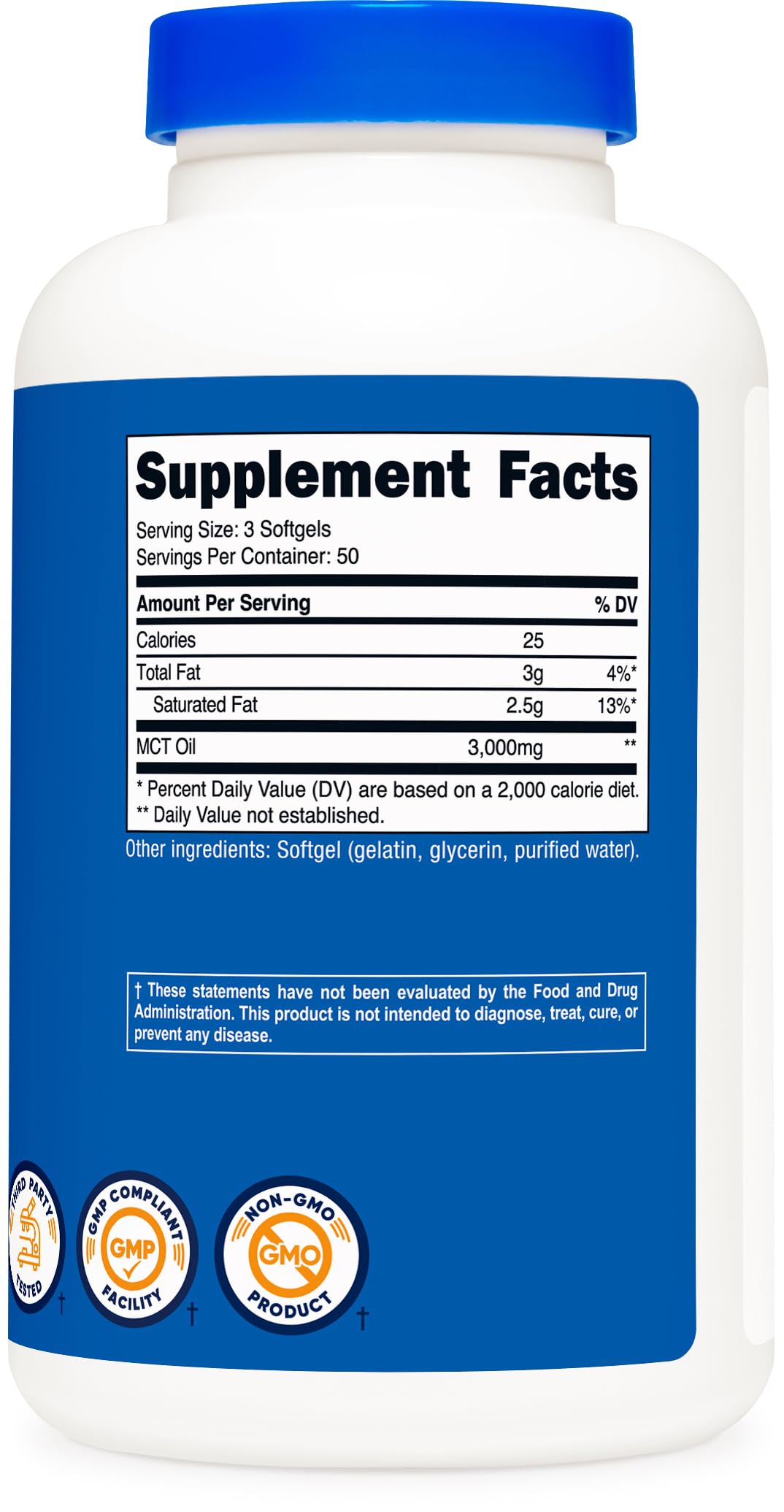 Nutricost MCT Oil Softgels 1000mg, 150 Softgels (3,000mg Serv) – Great for Keto, Ketosis and Ketogenic Diets