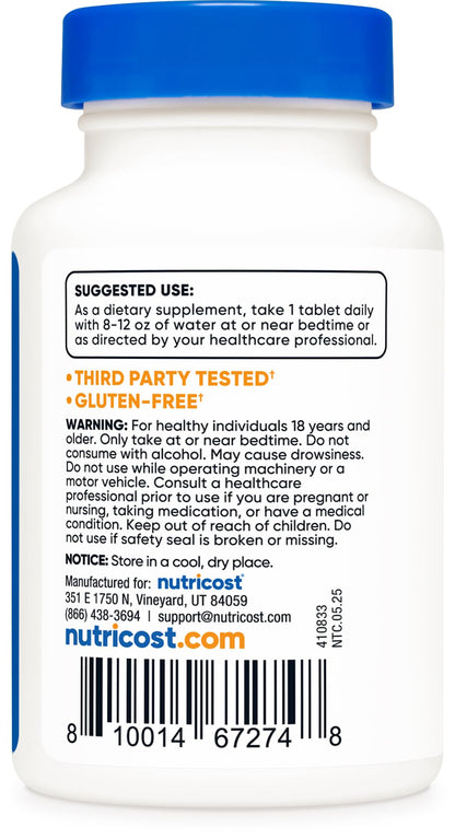 Nutricost Melatonin 12mg - 240 Tablets | Sleep Support | Non-GMO, Gluten Free