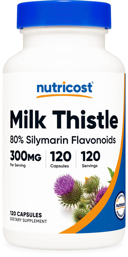 Nutricost Milk Thistle 300mg – 120 Capsules | Gluten-Free & Non-GMO