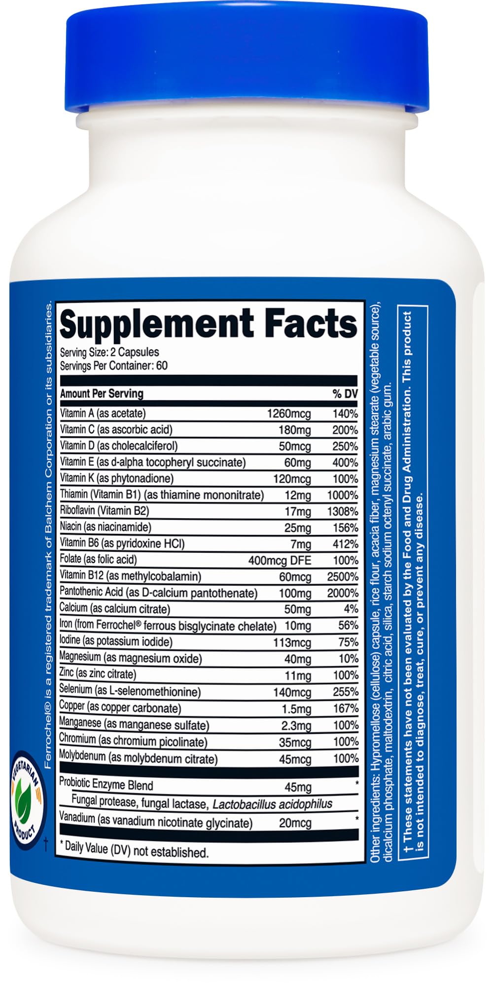Nutricost Multivitamin with Probiotics – 120 Vegetarian Capsules | Packed with Vitamins & Minerals
