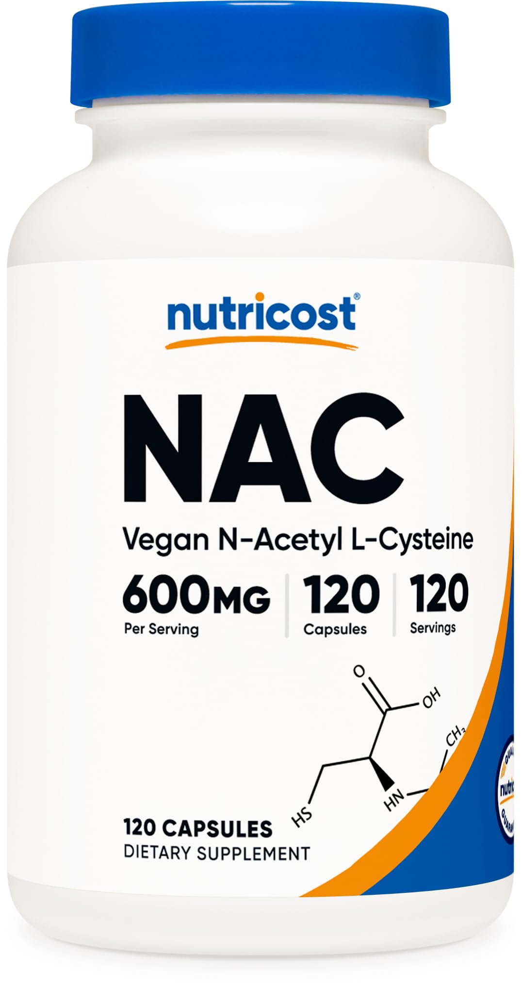 Nutricost N-Acetyl L-Cysteine (NAC) 600mg - 120 Vegan Capsules | Non-GMO, Gluten Free