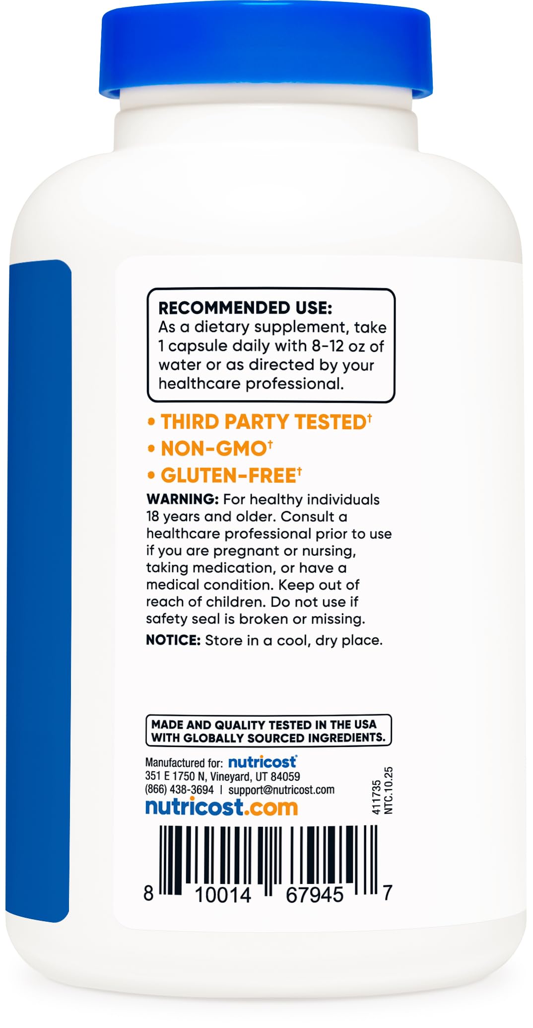 Nutricost Niacinamide 500mg (Vitamin B3) – 240 Capsules | Non-GMO, Gluten Free, Flush Free