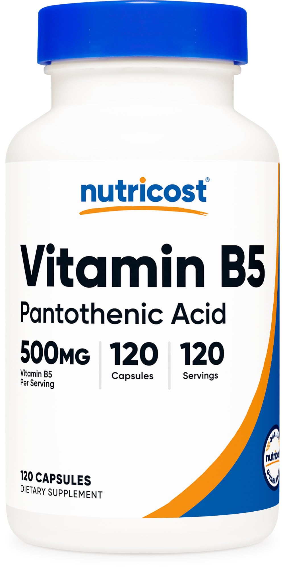Nutricost Pantothenic Acid (Vitamin B5) 500mg, 120 Capsules | Non-GMO & Gluten Free
