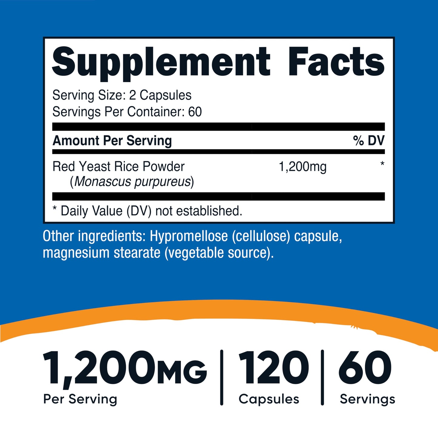 Nutricost Red Yeast Rice 1200mg – 120 Capsules (60 Servings), Veggie Caps, Non-GMO, Gluten Free