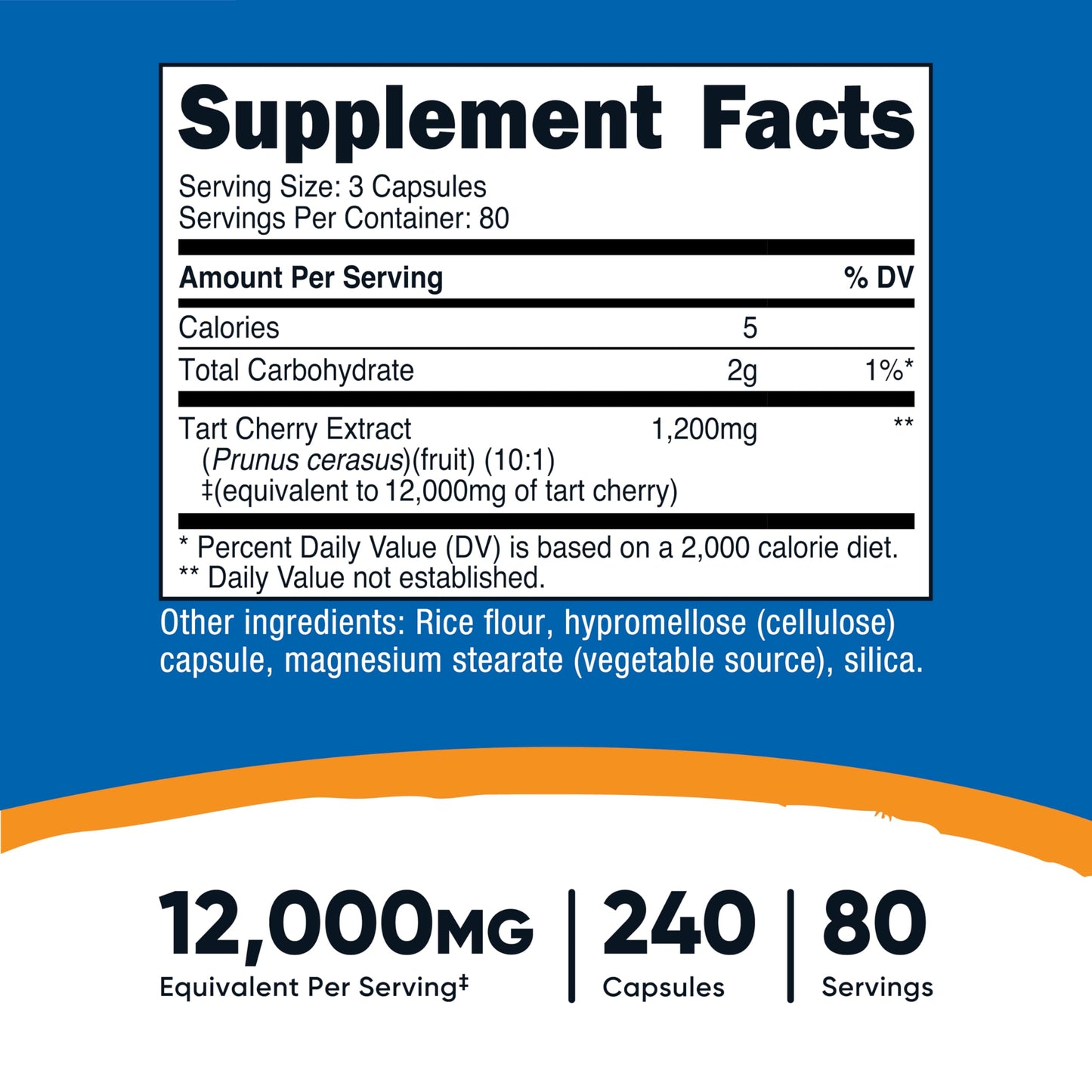 Nutricost Tart Cherry Extract 12,000mg Equivalent - 240 Veg Caps, 80 Servings