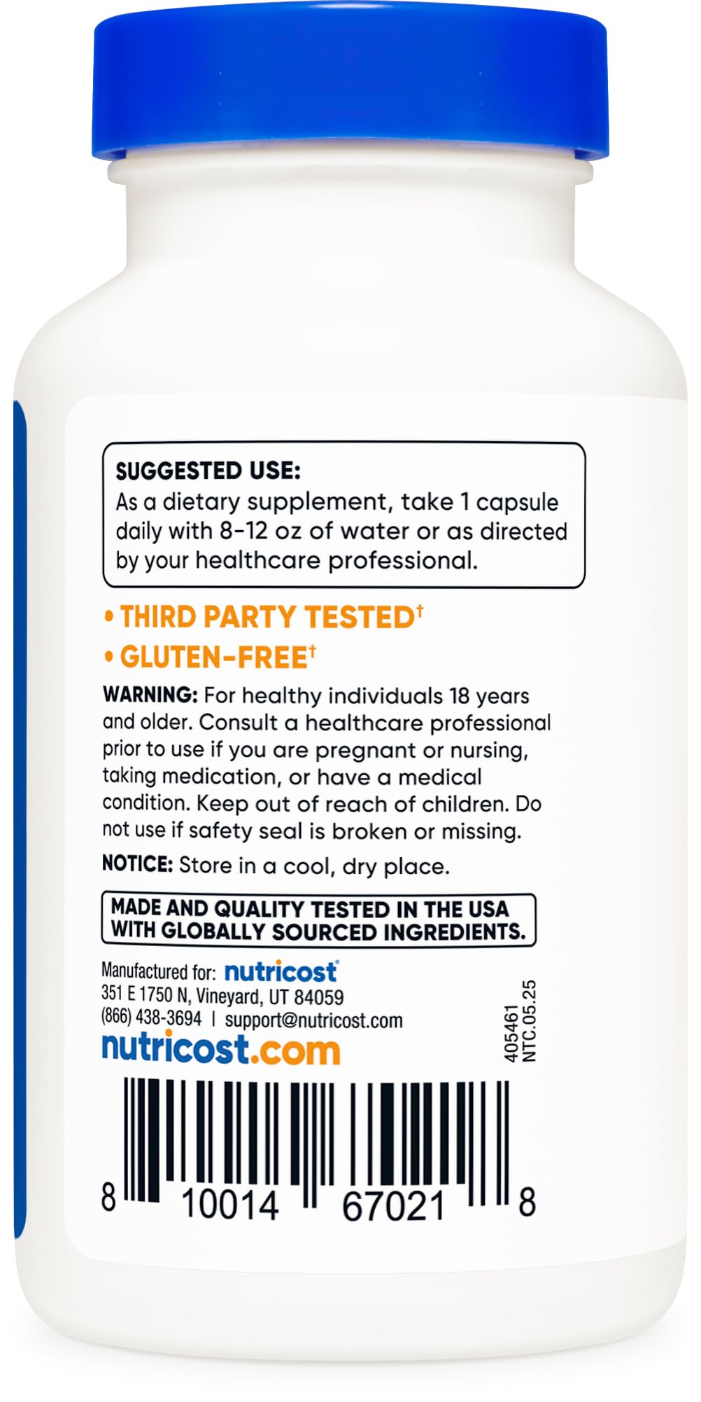 Nutricost Vanadium + Chromium 2mg - 180 Vegetarian Capsules | Gluten Free, Non-GMO Vanadium Supplement
