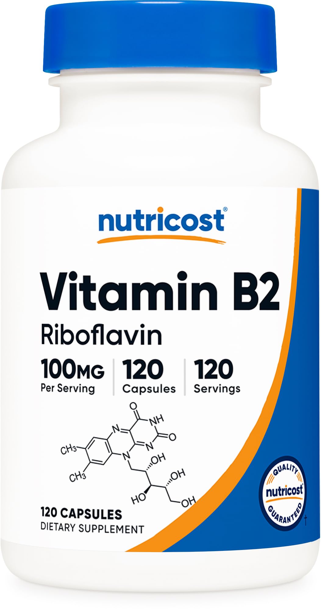 Nutricost Vitamin B2 100mg Riboflavin - 120 Capsules, Gluten Free & Non-GMO