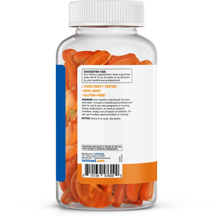 Nutricost Vitamin C Gummies (500mg) – 556% DV, 60 Servings, Vegan & Gluten-Free