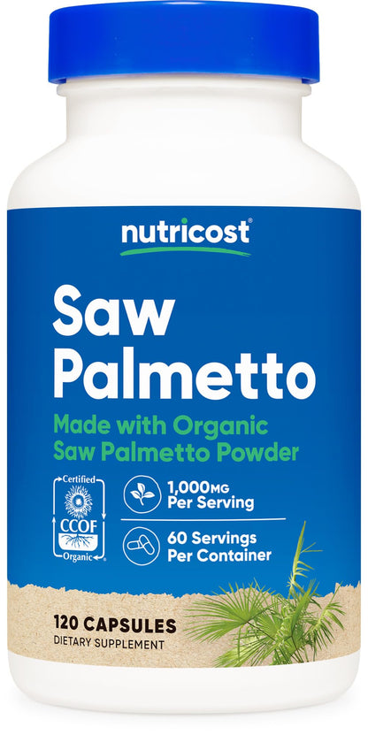 Nutricost Saw Palmetto 1000mg - 120 Capsules | CCOF Organic